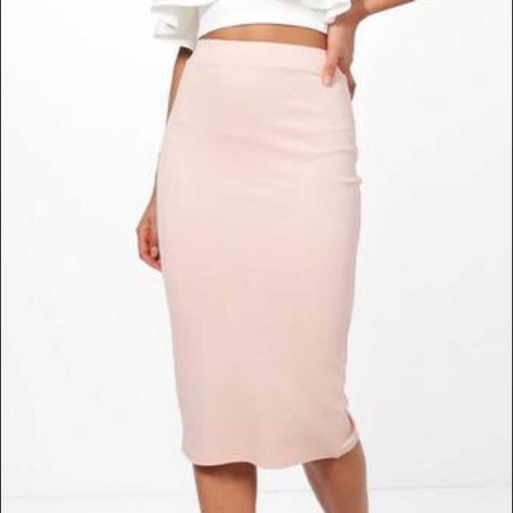BooHoo Amy Contrast Midi Skirt